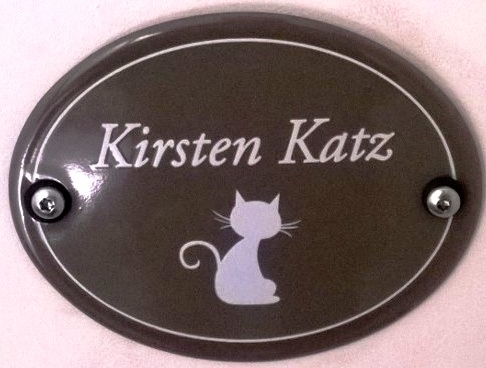 Namensschild Katz
